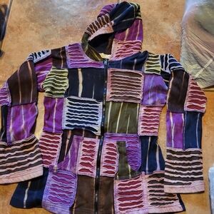 Patchwork Hooded Jacket with Zipper